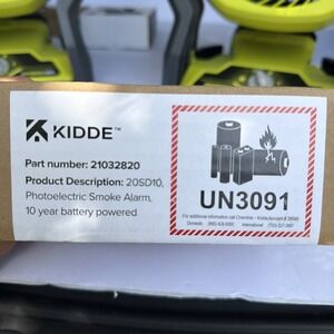Kidde Smoke Detector 10 Year Battery Powered LED Warning Light Indicators 20SD10